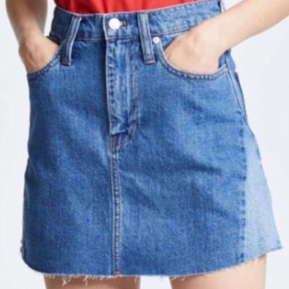 Madewell Two Tone Denim Skirt